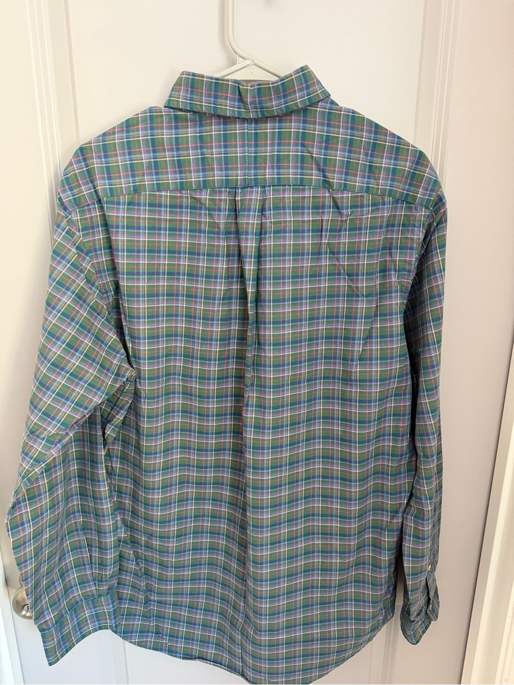RALPH LAUREN L Purple & Green Plaid Button-Down Men's Shirt - Picture 3 of 11